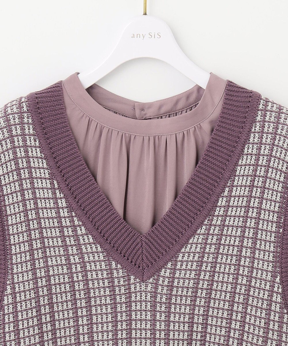 ANY SIS 【2SET】ニットベスト×チュニック ブラウス 
