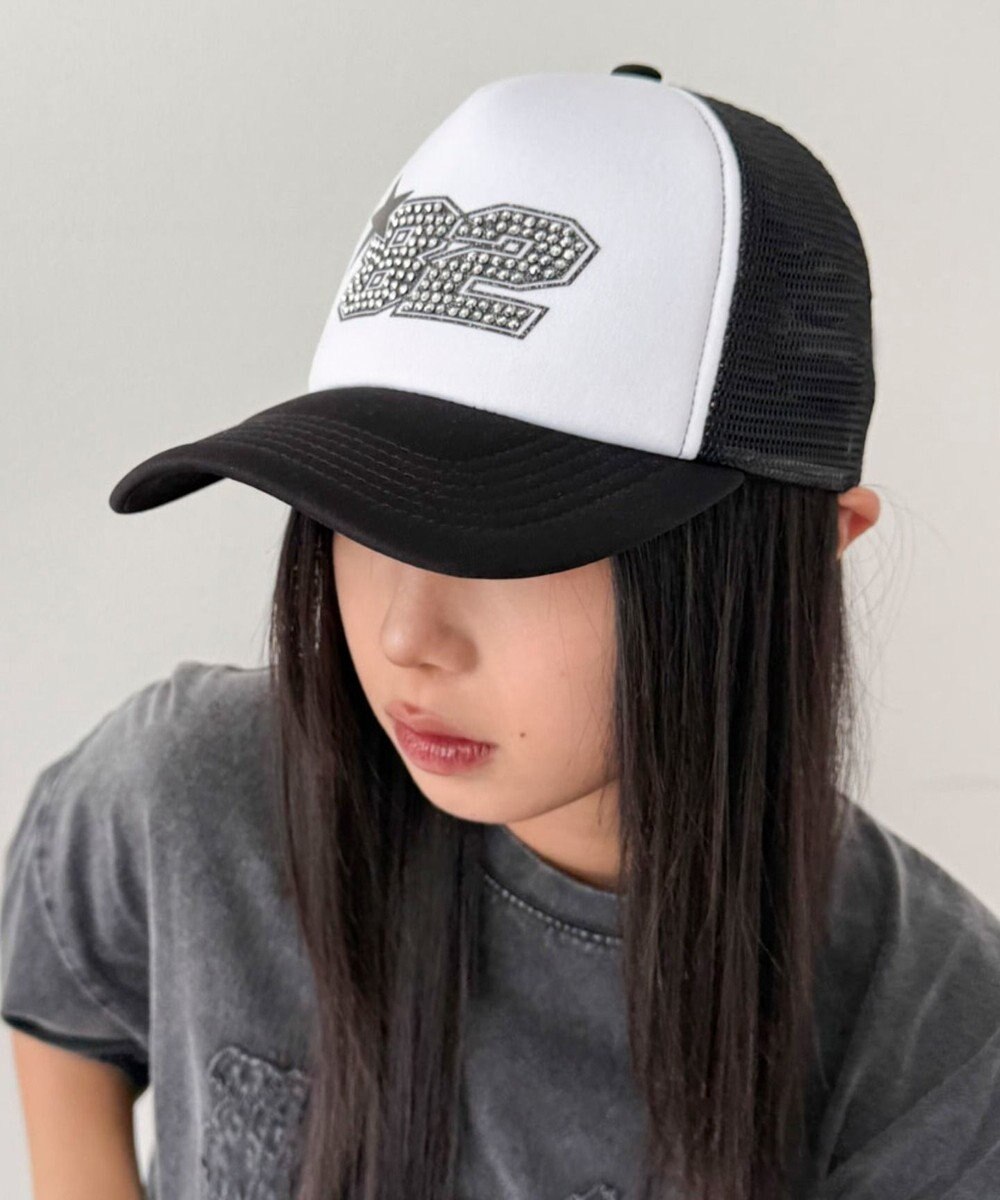 WEGO ナンバリングラインストーンメッシュキャップ 