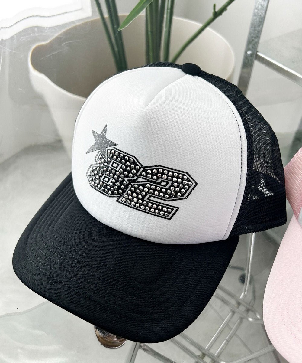 WEGO ナンバリングラインストーンメッシュキャップ 