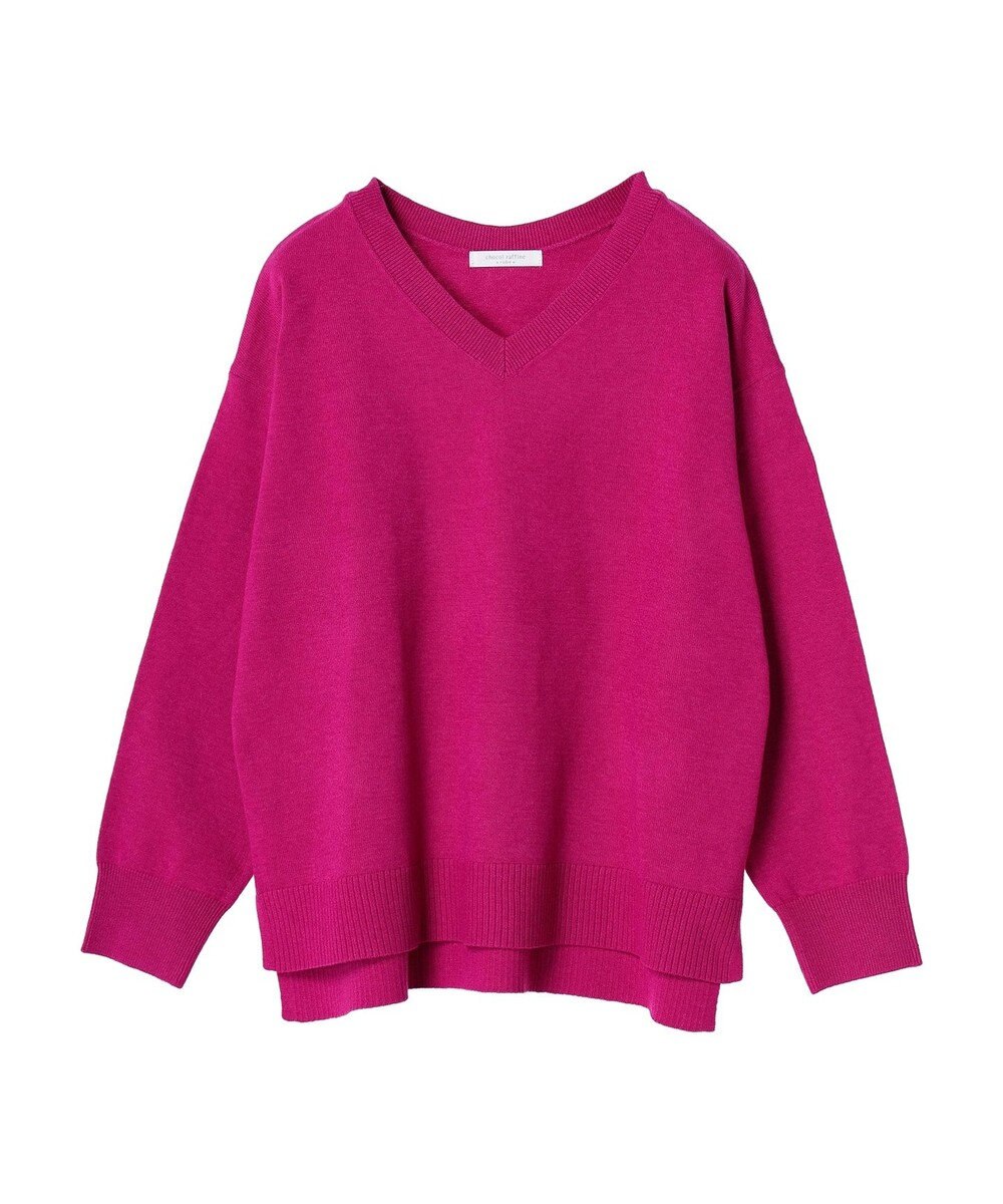 Green Parks もちやわ　Ｖネック前後差プルオーバー 