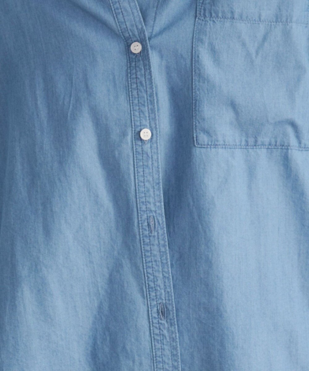 WEGO 【ANGIE VINTAGE】シアーデニムバンドカラーシャツ 
