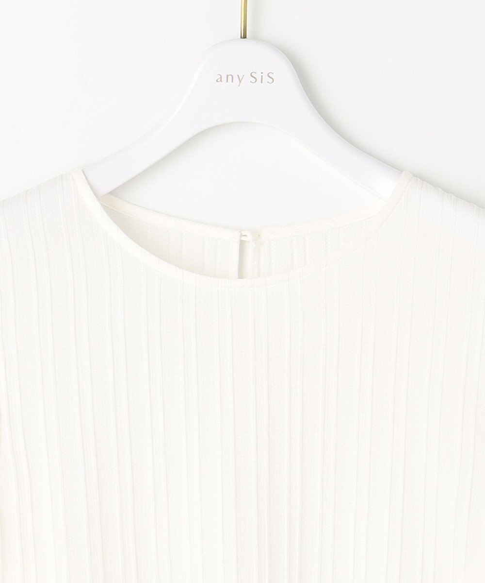 ANY SIS S 【洗える】ジャガードペプラム ブラウス 