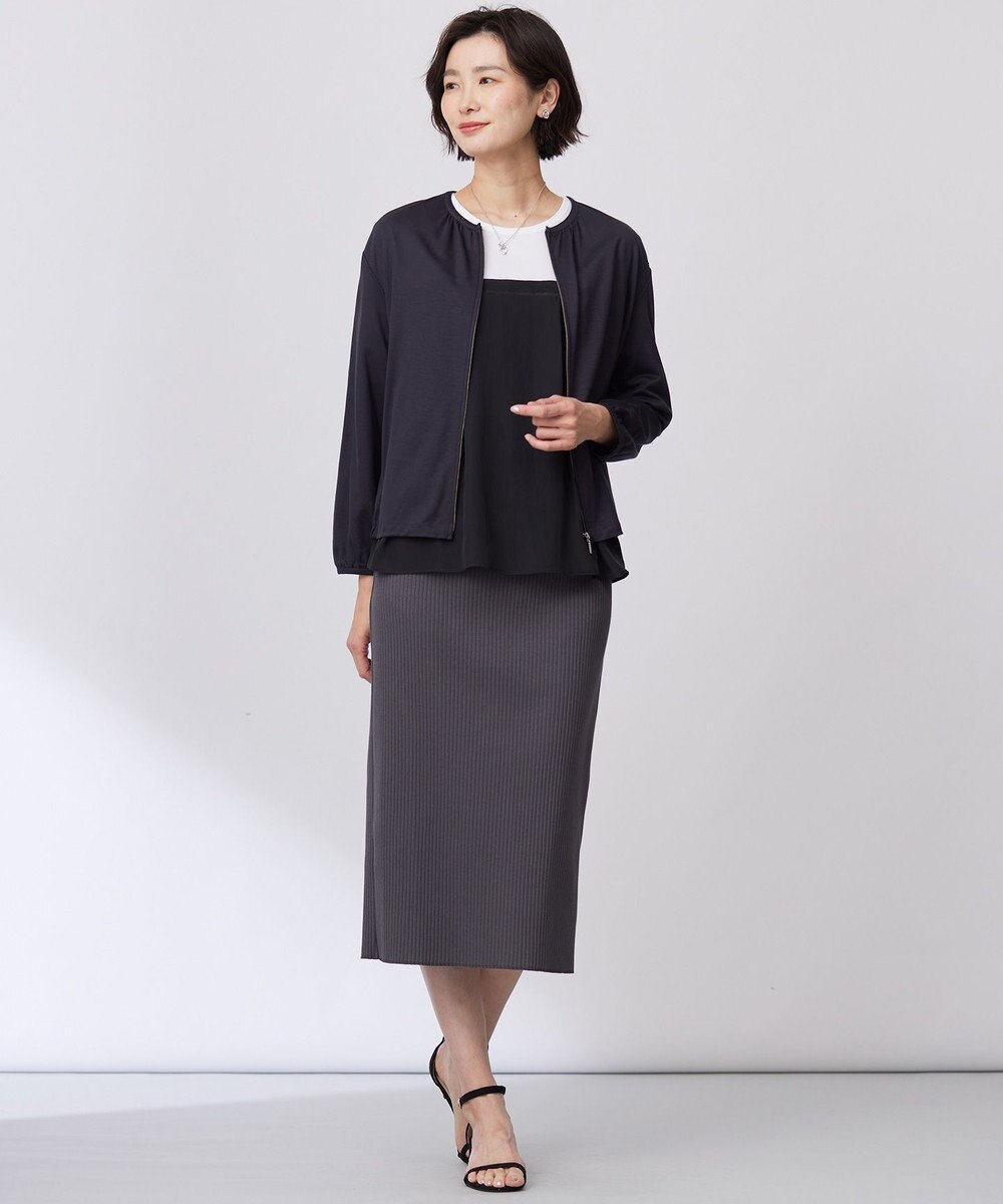 J.PRESS LADIES L 【洗える】ドッキングジャージー ビスチェライク プルオーバー 