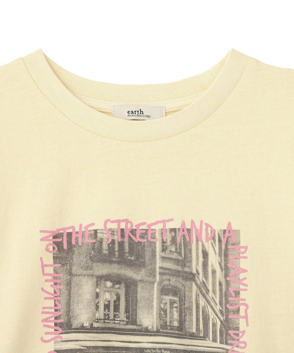 earth music&ecology 異素材ドッキンググラフィックTシャツ 