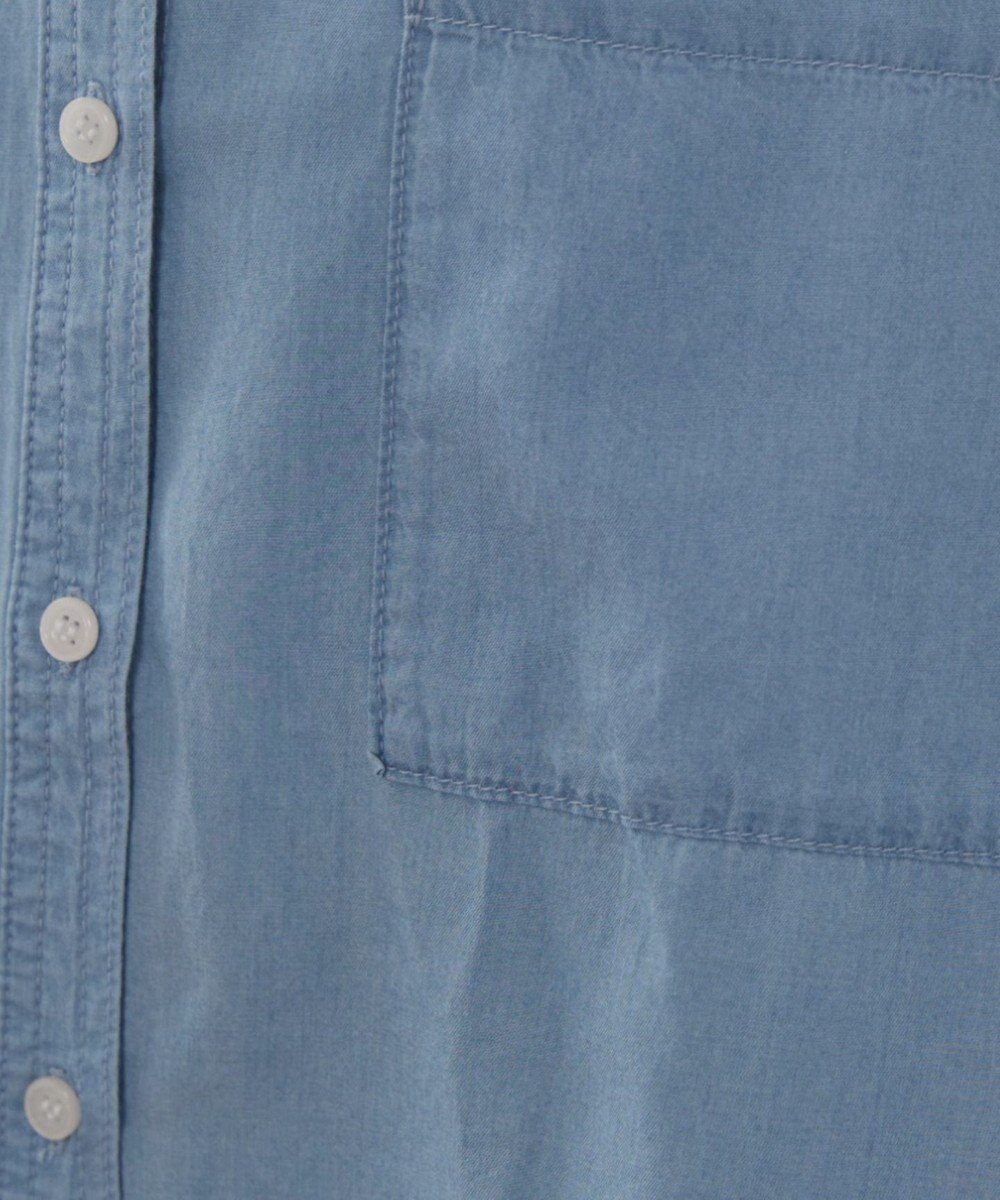 WEGO 【ANGIE VINTAGE】シアーデニムバンドカラーシャツ 