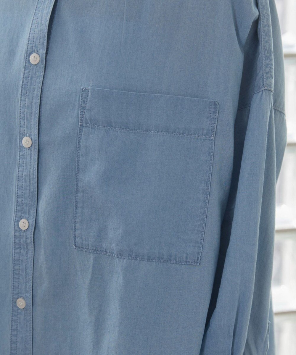 WEGO 【ANGIE VINTAGE】シアーデニムバンドカラーシャツ 