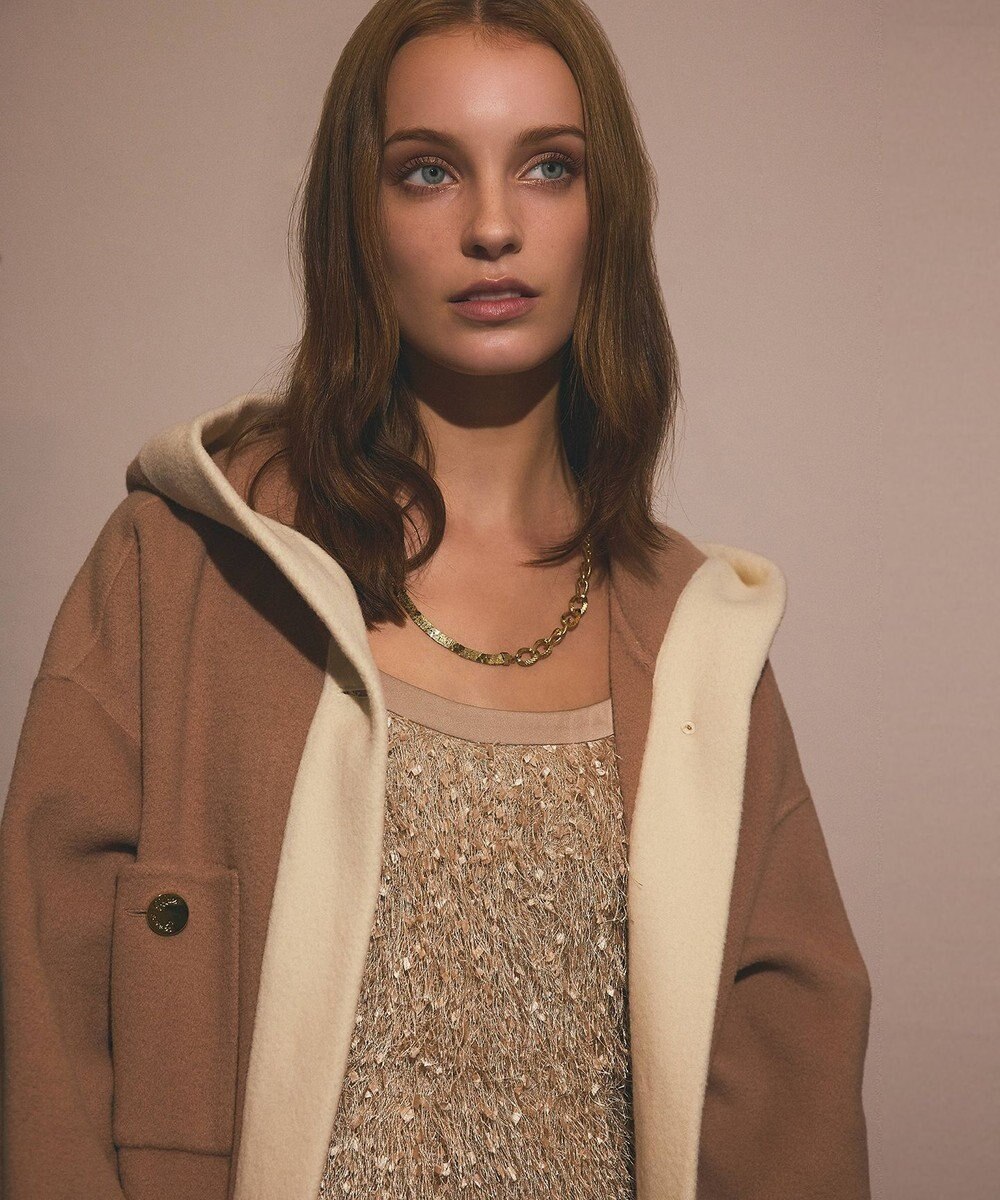 GRACE CONTINENTAL フェザーコンビキャミドレス 