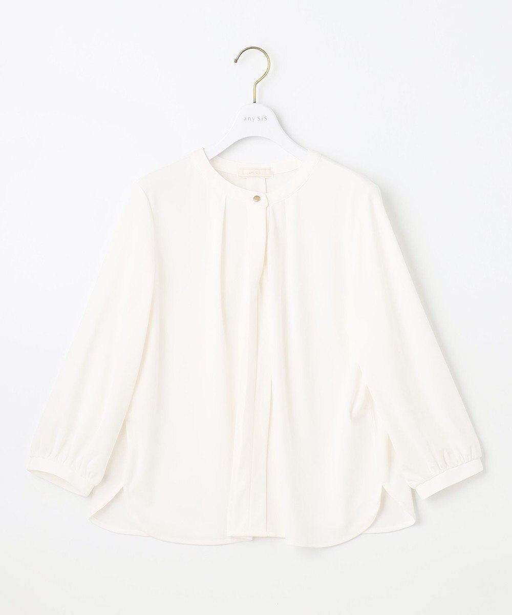 ANY SIS 【接触冷感・吸水速乾・UVケア】エアリードレープスムース 七分袖ブラウス 