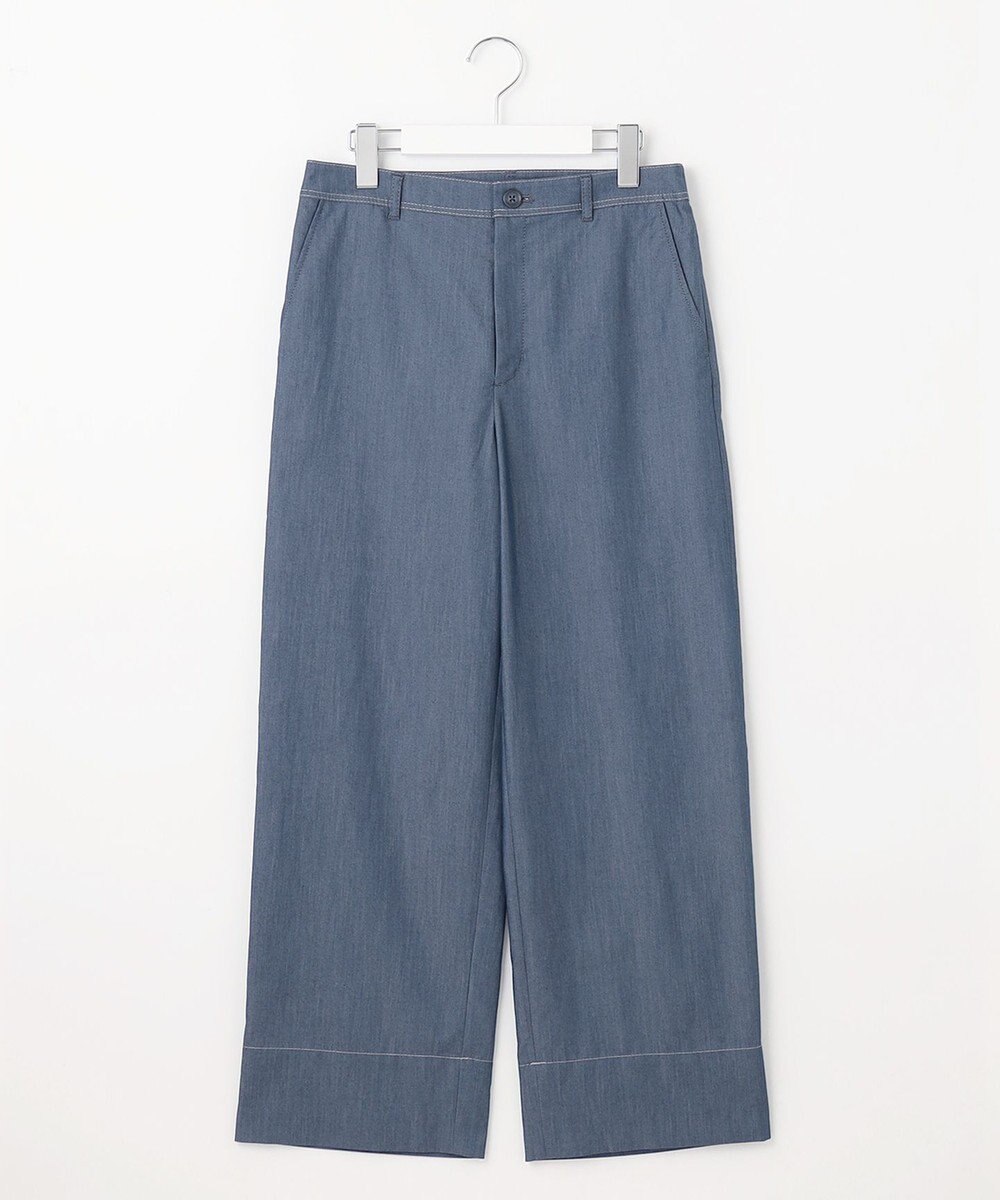 J.PRESS LADIES 【洗える】ツイルライトストレッチ セミワイド パンツ 