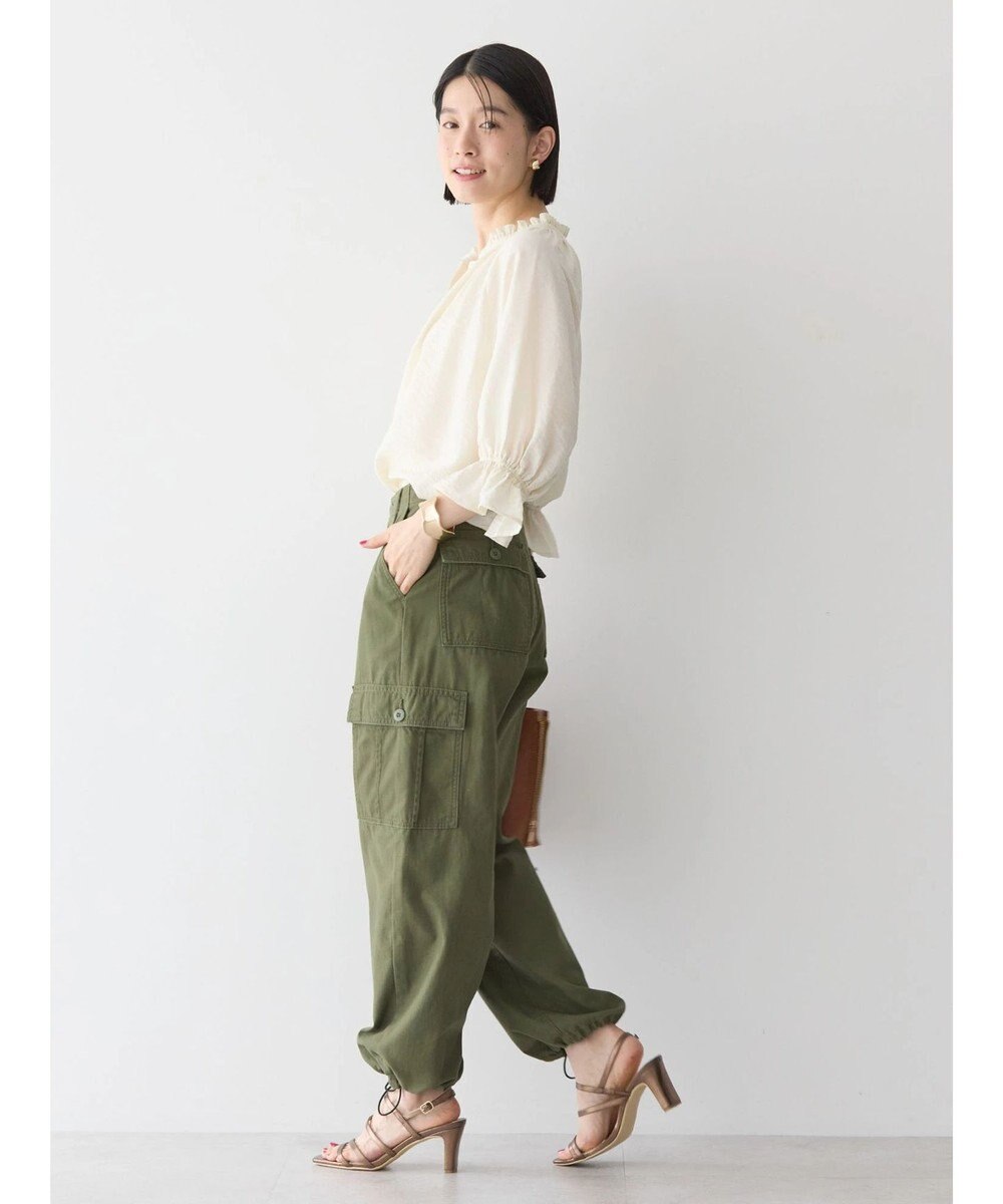 AMERICAN HOLIC 接触冷感　フリル衿５分袖ブラウス 