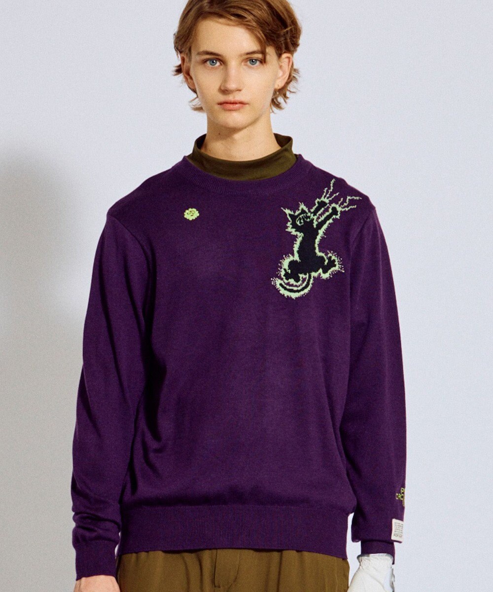 PW CIRCULUS 【MEN】Spark cat クルーネックニット ゴルフ 