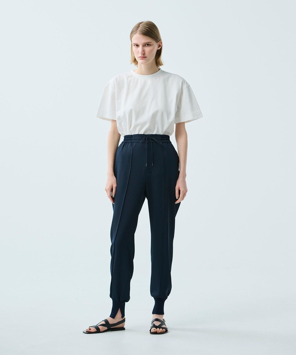 uncrave 【uncrave WHITE】ドレーピーツイル リブパンツ 