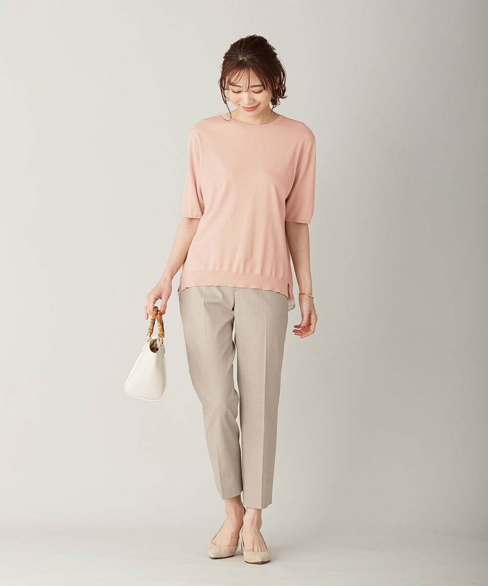 J.PRESS LADIES S 【シワになりにくい】コットンフィッティーシャーク テーパードパンツ 