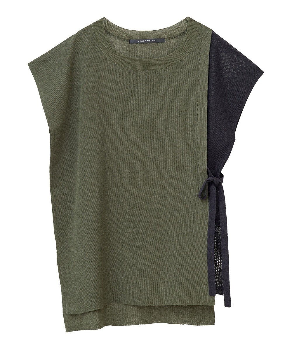 YECCA VECCA メッシュ編みレイヤードニット 