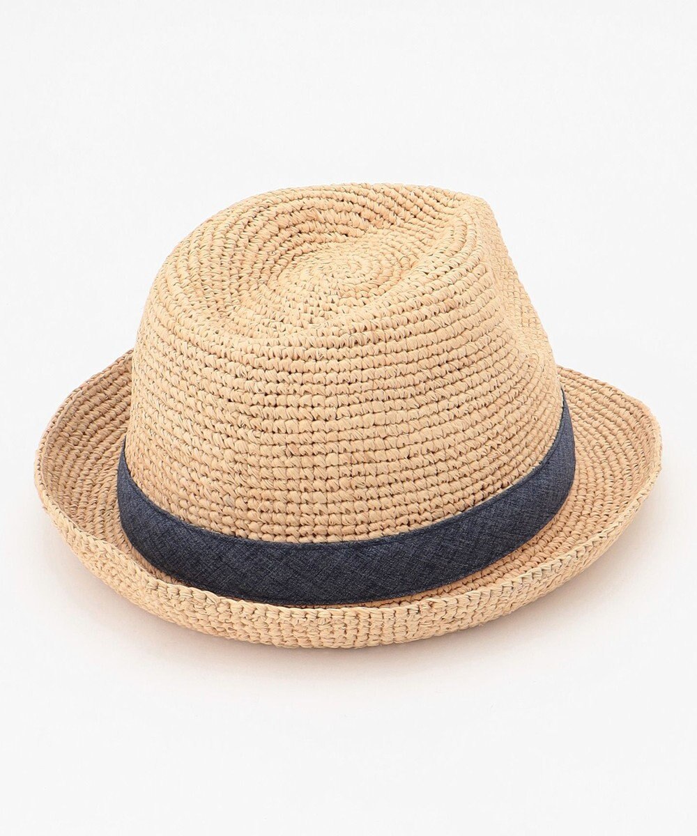 JOSEPH ABBOUD 【ナチュラルな風合い】ラフィアメランジハット 