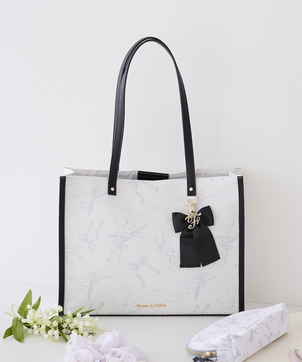 Maison de FLEUR すずらんプリントスクエアトートバッグ 