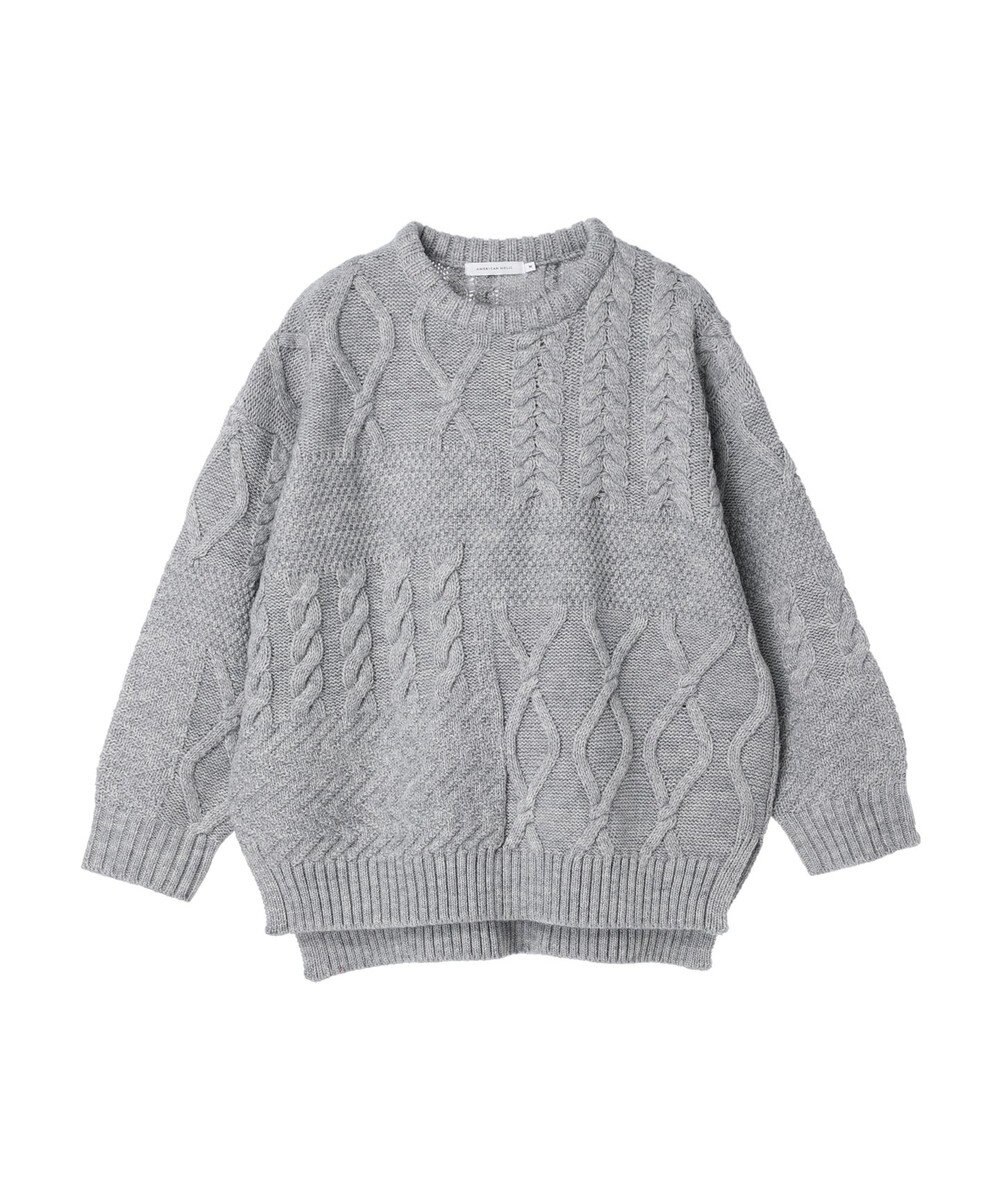 AMERICAN HOLIC パッチワークケーブルニットプルオーバー 