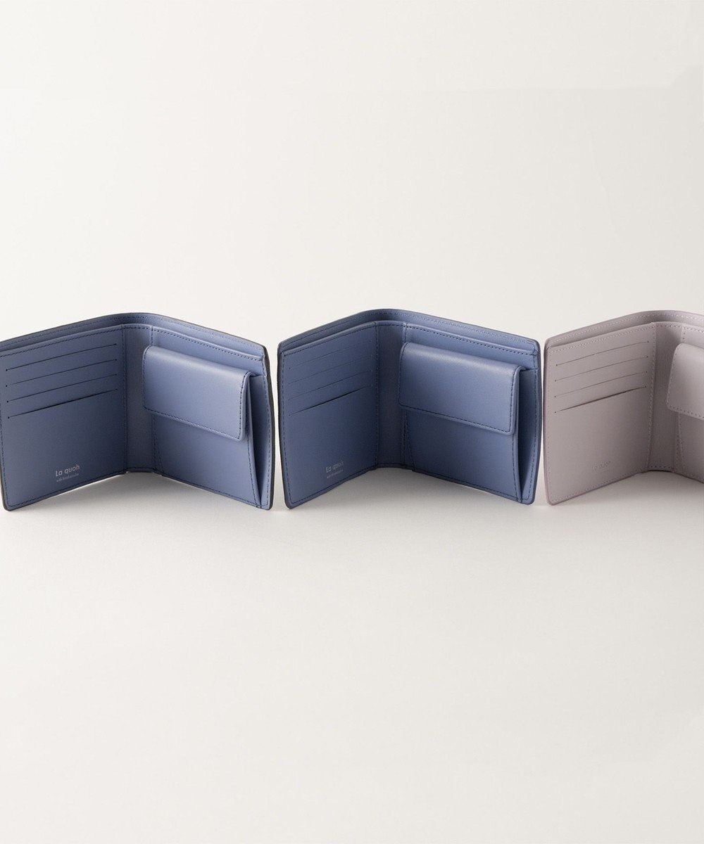 MIYABIYA La quoh with kirakaracho 角つなぎ プリントレザー 二つ折り財布 