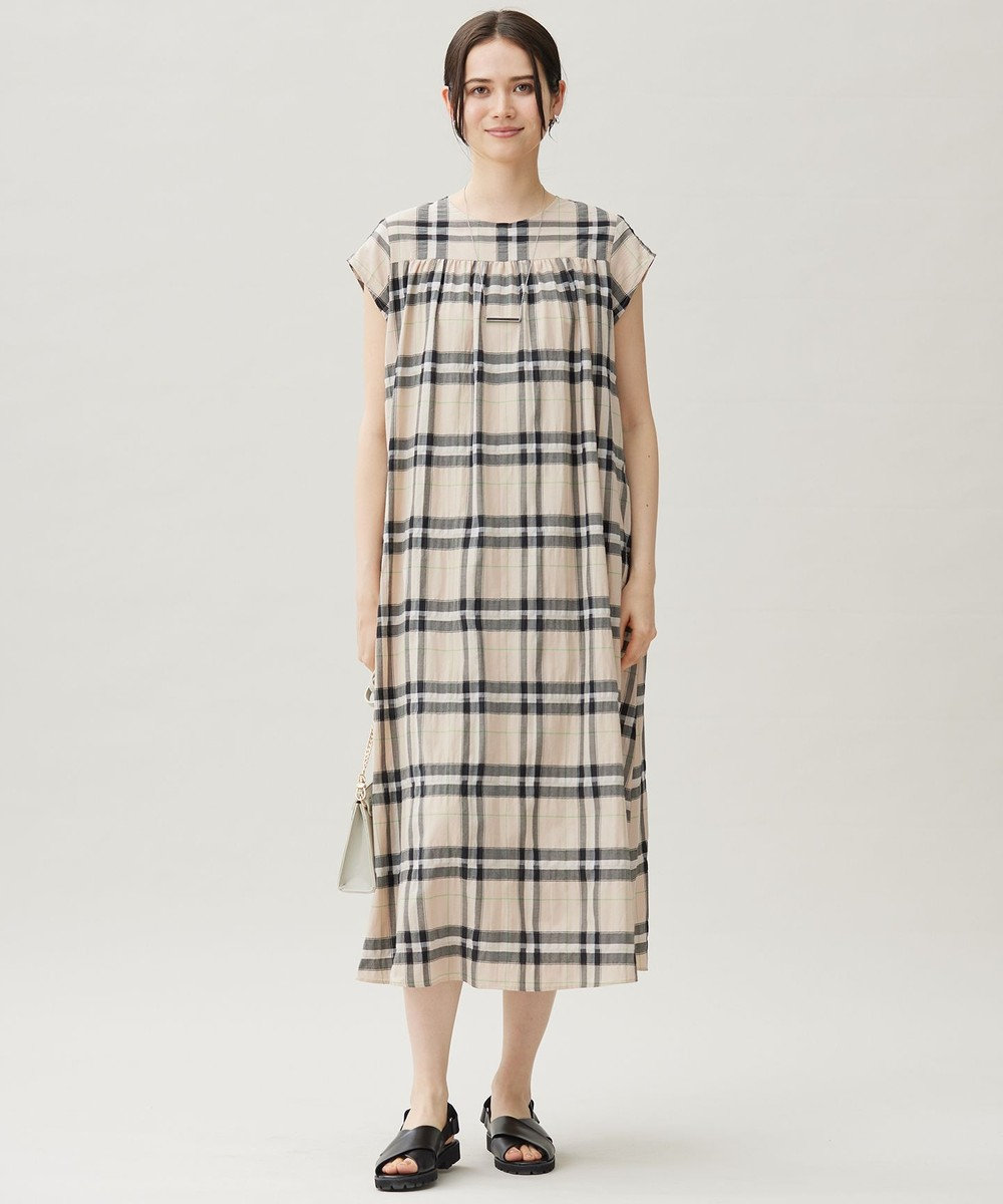 自由区 S シアーブライトチェック ワンピース 