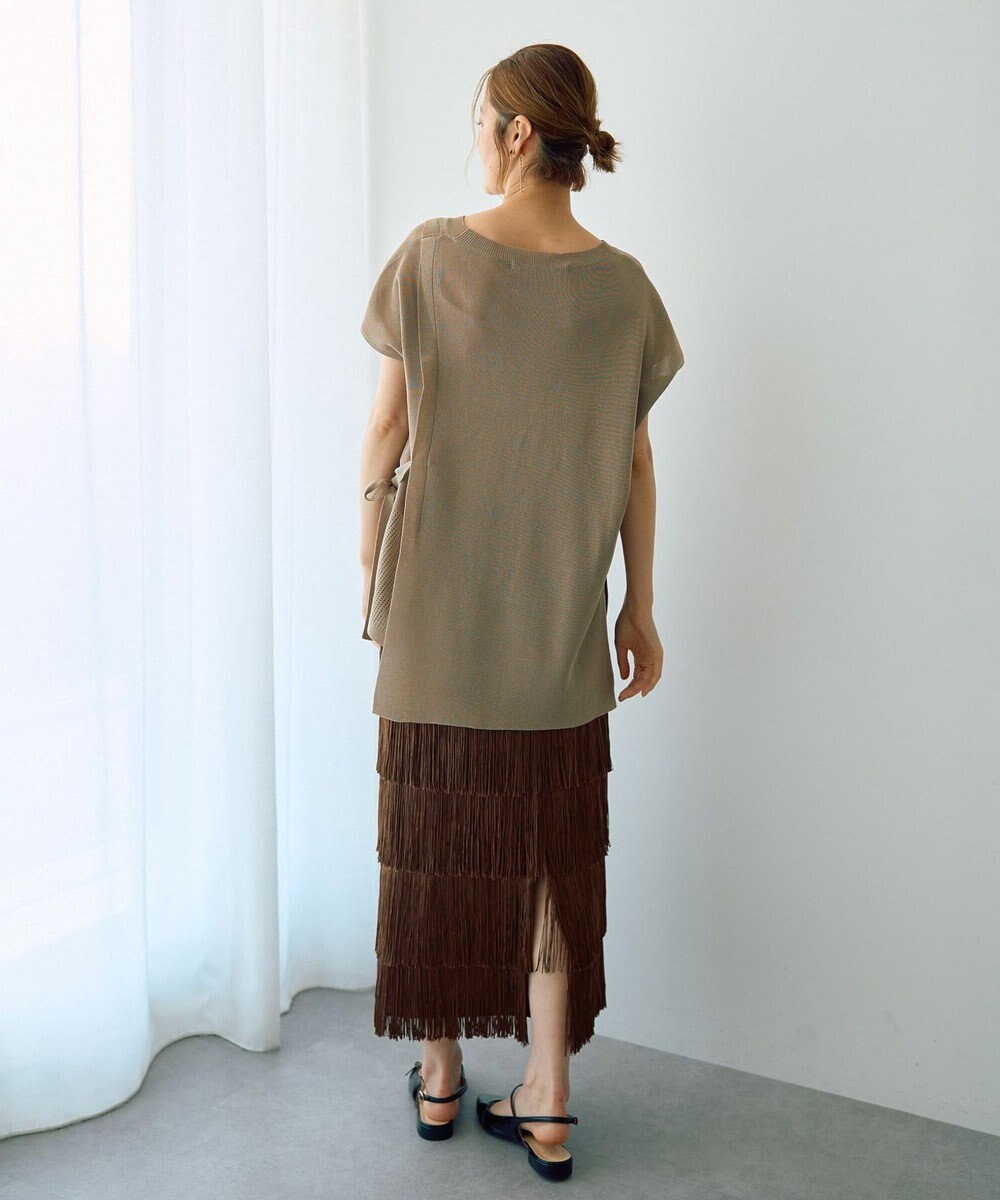 YECCA VECCA メッシュ編みレイヤードニット 