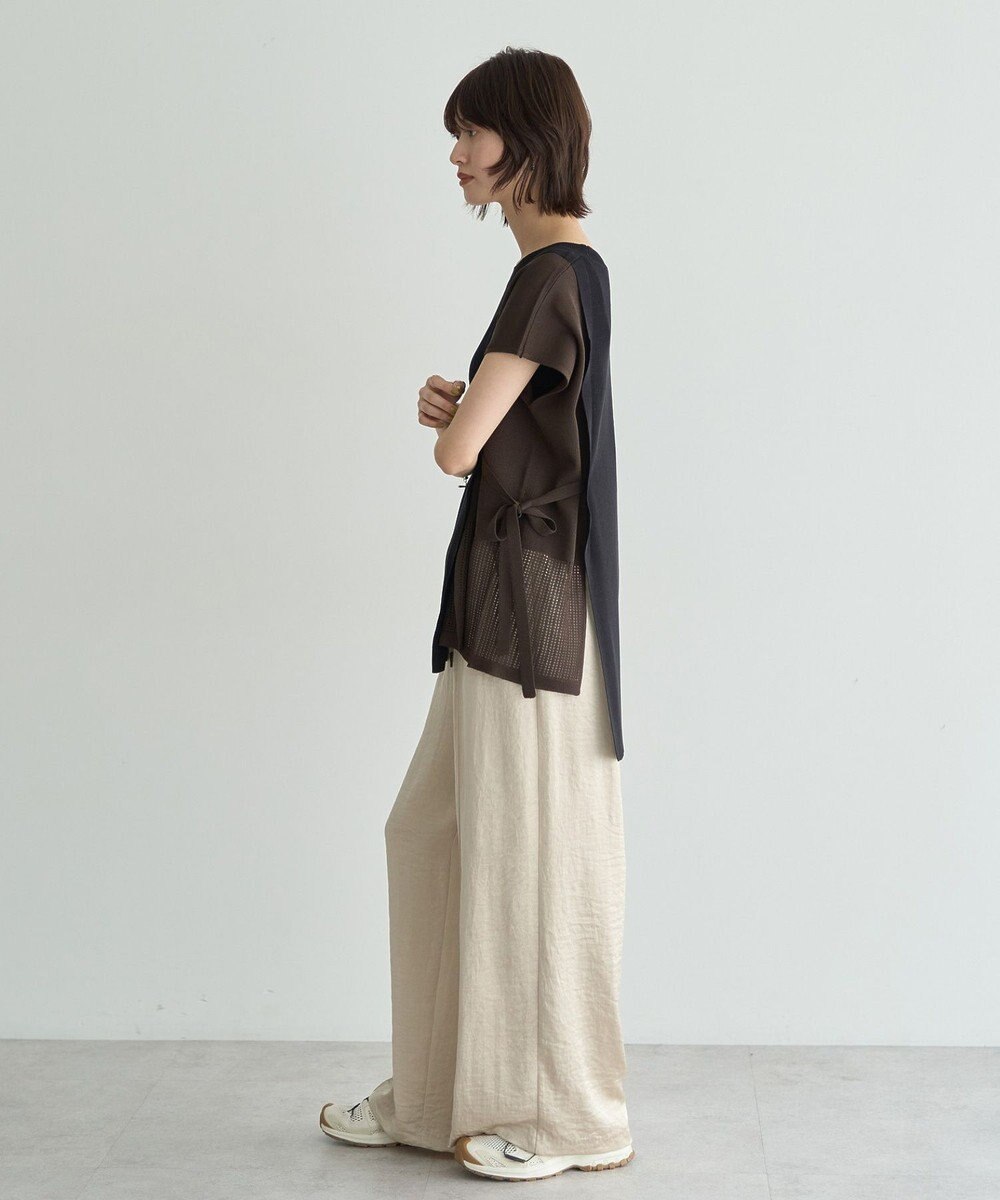 YECCA VECCA メッシュ編みレイヤードニット 