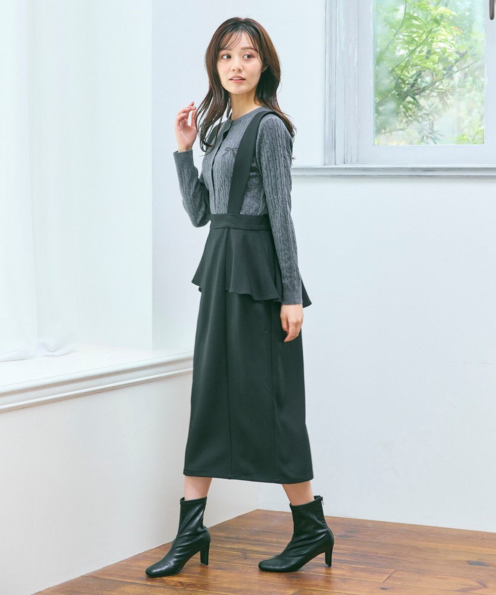 Feroux 【2WAY】サス付きペプラムデザイン スカート 