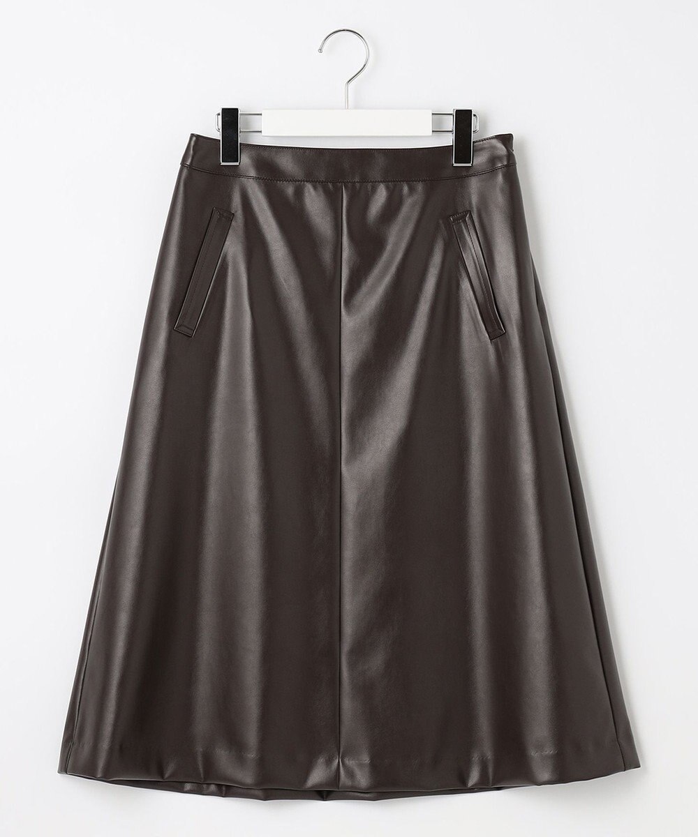 J.PRESS LADIES 【洗える】シンセティックマットleather スカート 