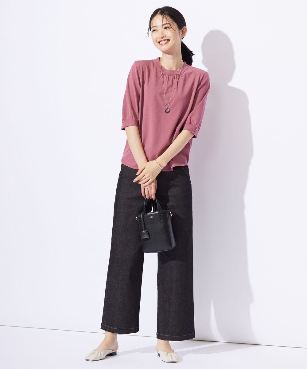 J.PRESS LADIES L 【洗える】レーヨンエリートストレッチ ギャザースリーブ ニット 