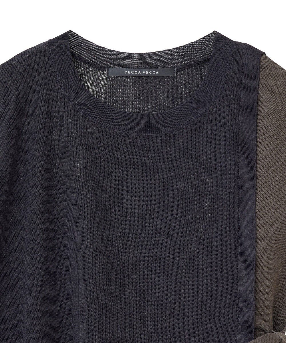 YECCA VECCA メッシュ編みレイヤードニット 
