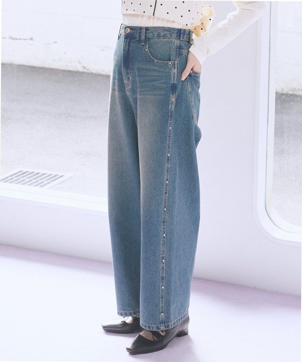 earth music&ecology スタッズデニムパンツ 