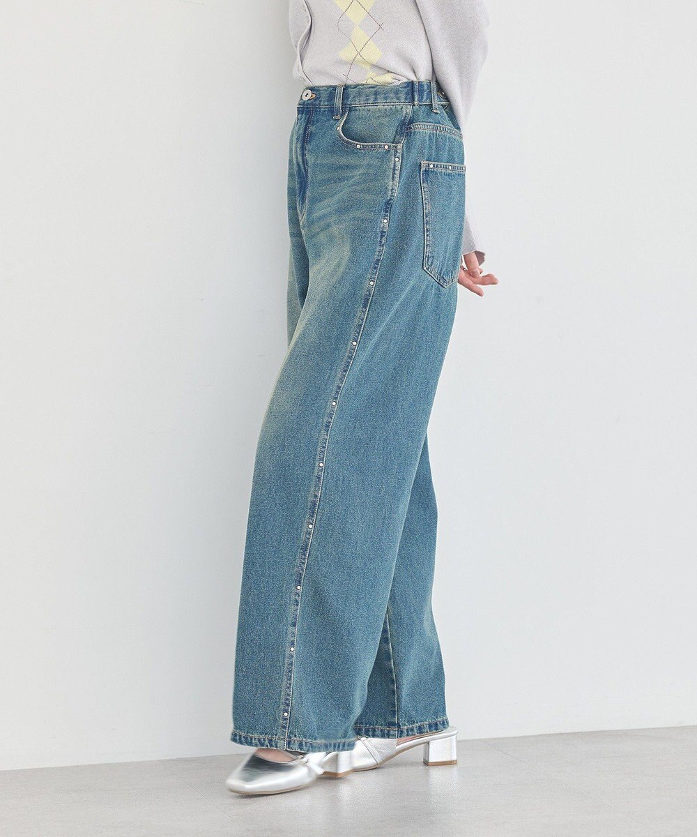 earth music&ecology スタッズデニムパンツ 