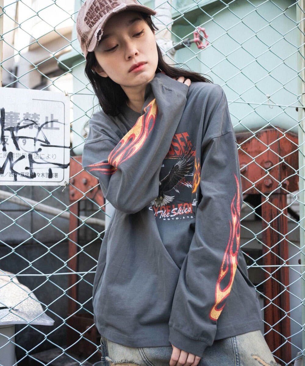 WEGO 【ユニセックス着用ITEM/MLサイズ展開】ヴィンテージライクグラフィックT（LS） 