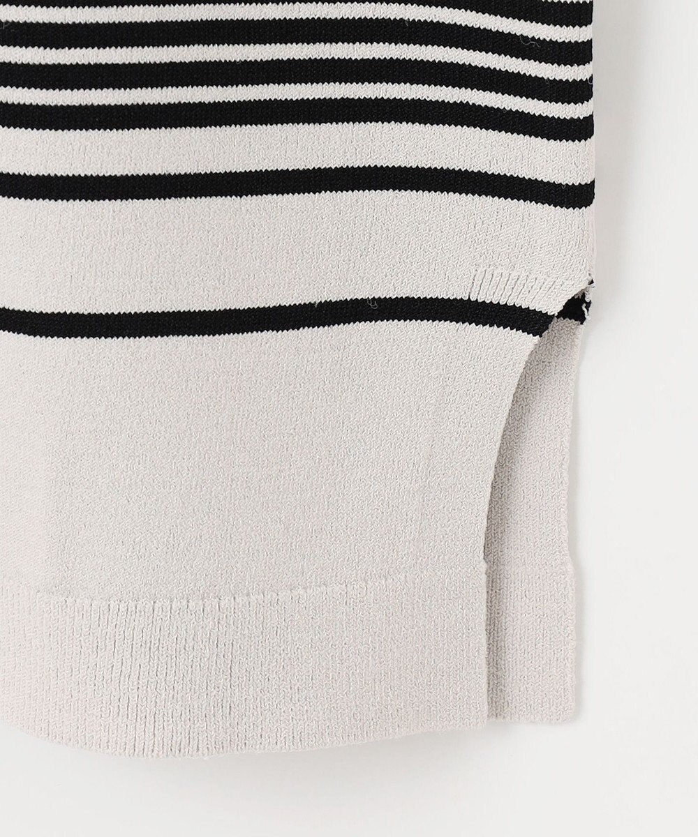 J.PRESS LADIES L 【洗える】レーヨンエリートストレッチ ボーダー ドルマン ニット 