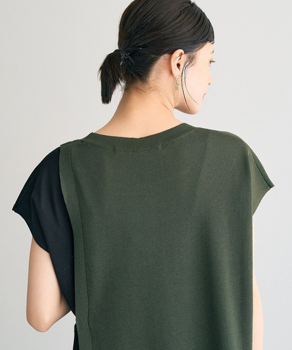 YECCA VECCA メッシュ編みレイヤードニット 