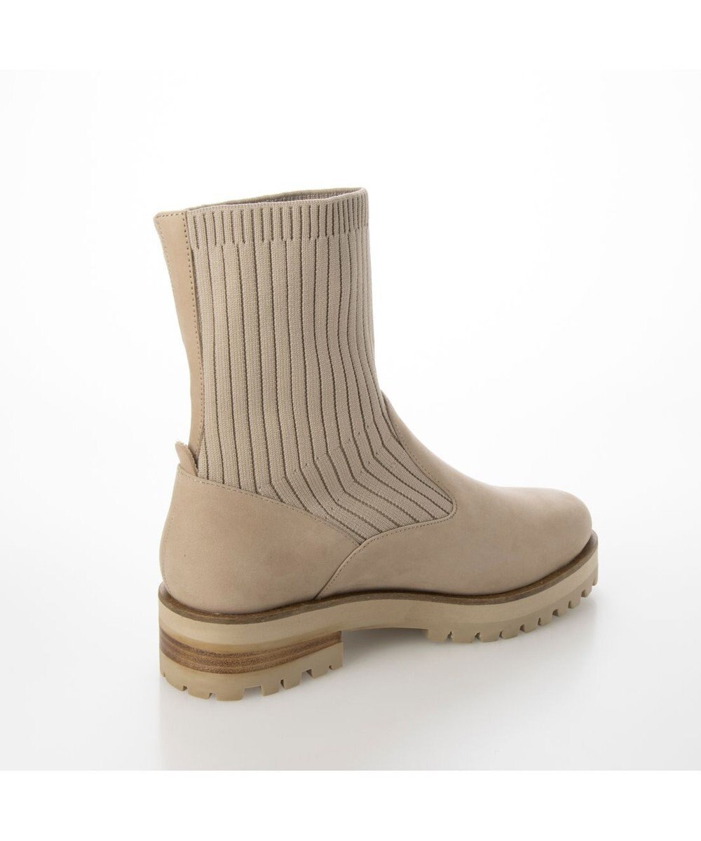 ing <ing>【サスティナブルシリーズ】ラウンドトウリブニットブーツ 