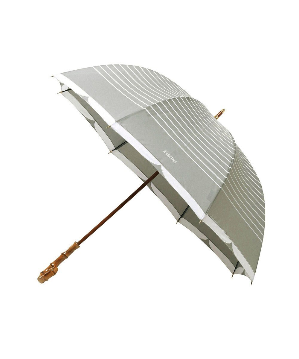 MOONBAT MACKINTOSH PHILOSOPHY(マッキントッシュ フィロソフィー) Cleric collar ボーダー 竹手元 雨傘 長傘 