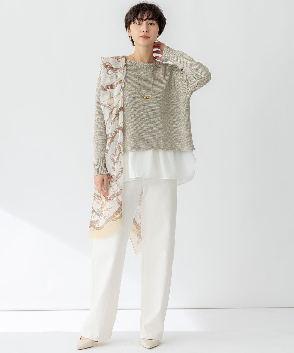 23区 S 【洗える】ブライトリリーヤーン クルーネック ニット 