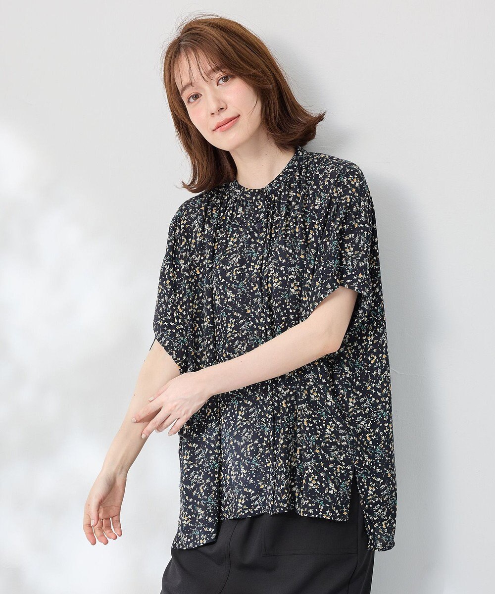 ANY 【洗濯機可】プリントブラウス 