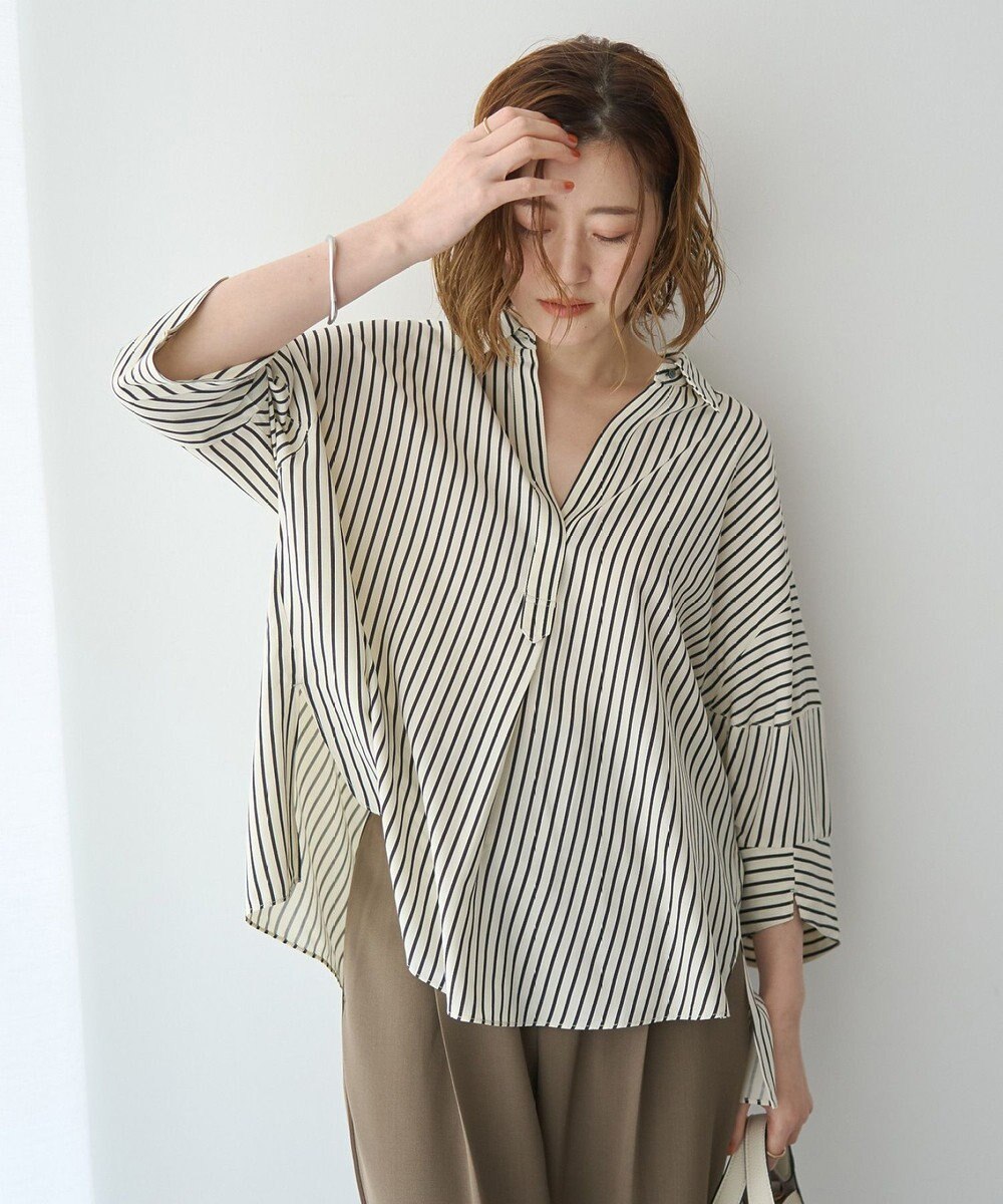 YECCA VECCA バルーン袖スキッパーシャツ 