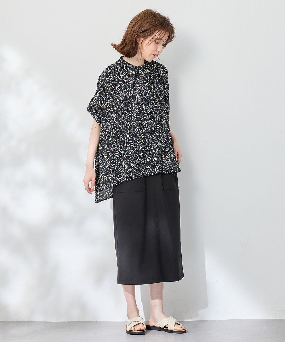 ANY 【洗濯機可】プリントブラウス 