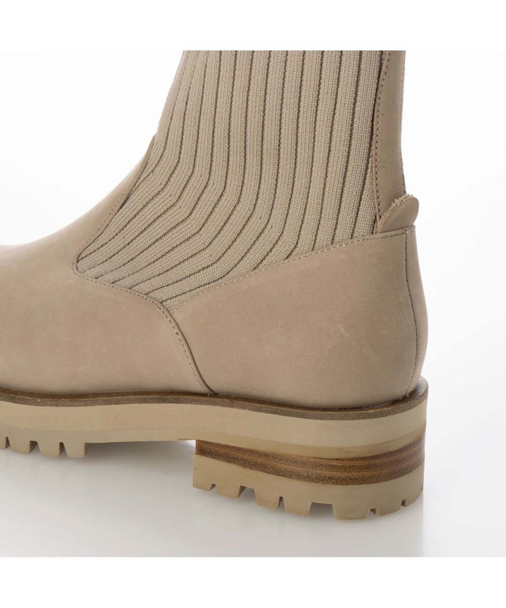ing <ing>【サスティナブルシリーズ】ラウンドトウリブニットブーツ 