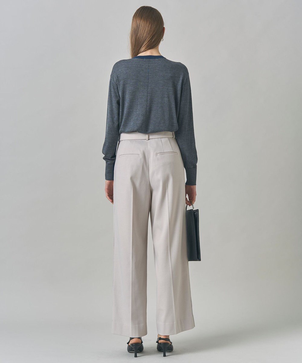 ICB L 【洗える】コンパクトファインウール Vネックニット 