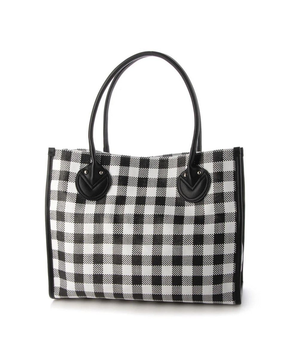 UNBILLION cachecache チェック柄ポリプロピレンシートトートバッグ 
