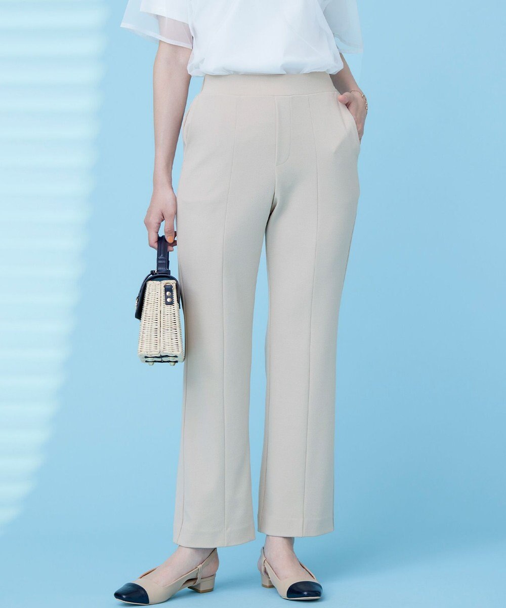 組曲 S スタイルアップジャージー フレアパンツ 