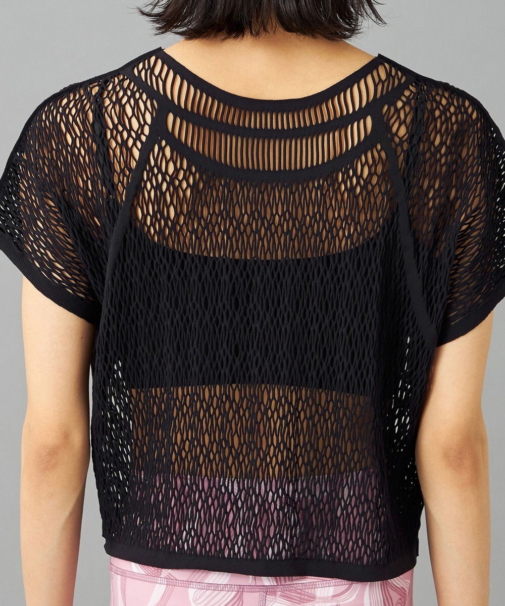 Chacott 【ノーソーイングニット】ランダムメッシュニットTシャツ 