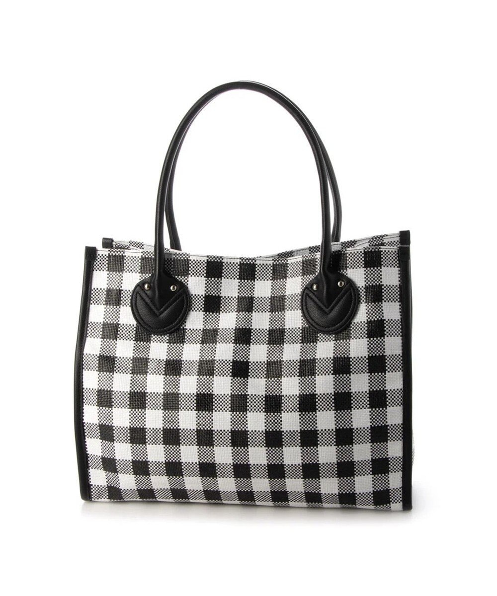 UNBILLION cachecache チェック柄ポリプロピレンシートトートバッグ 