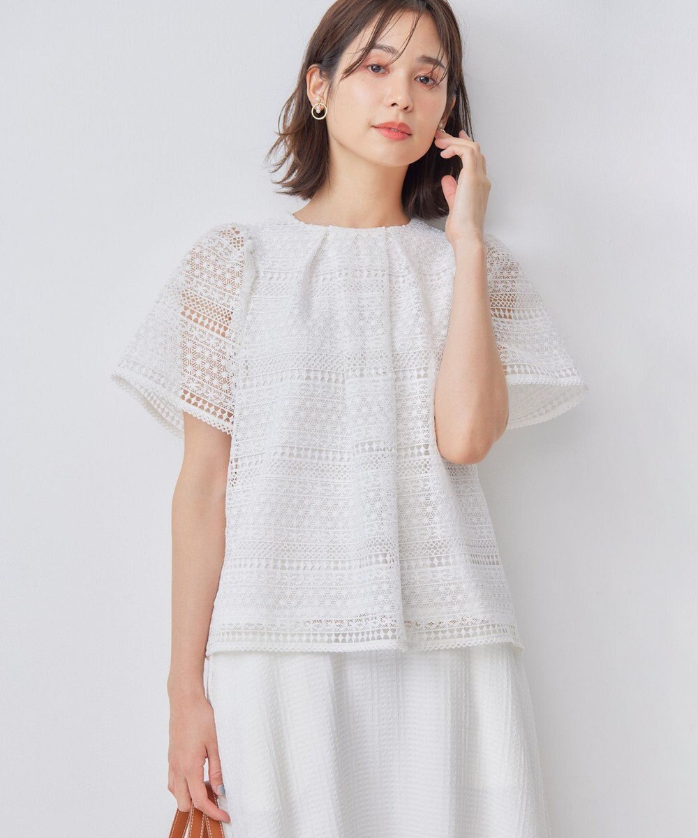組曲 S ボーダーレース ブラウス 