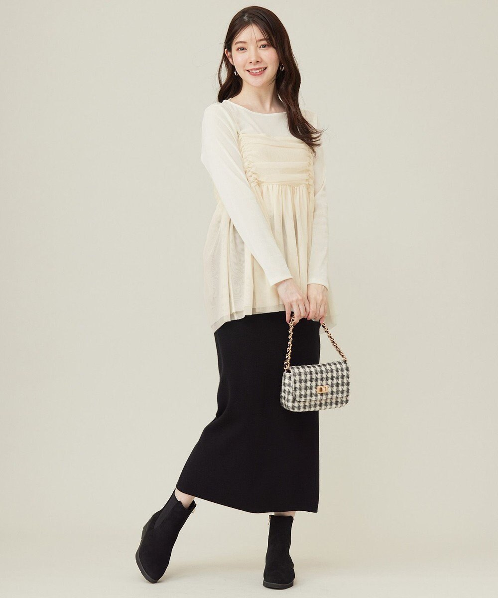 ANY SIS S 【洗える】チュールベロア プルオーバー 