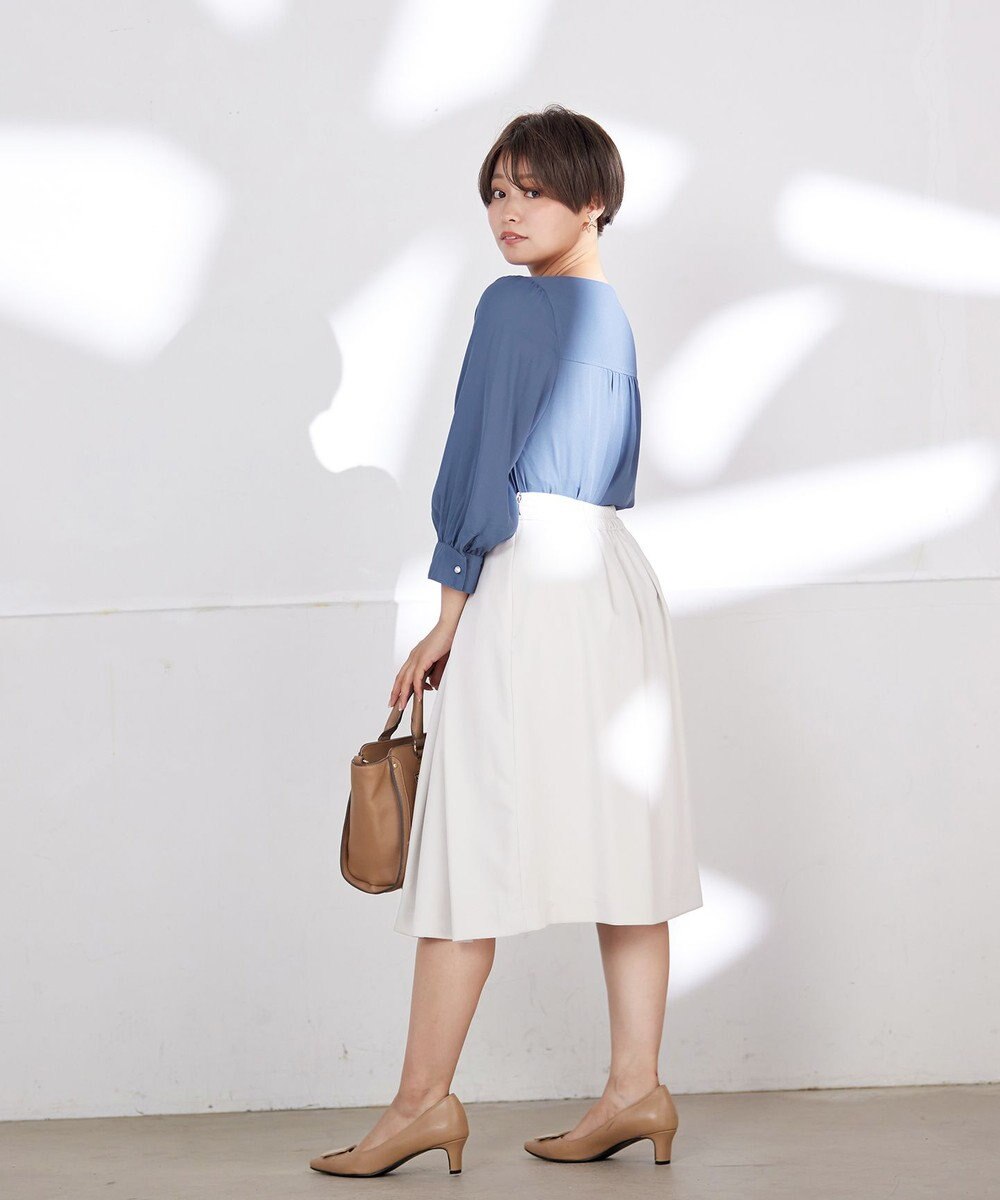 Tiaclasse 【洗える】胸元ドレープブラウス 