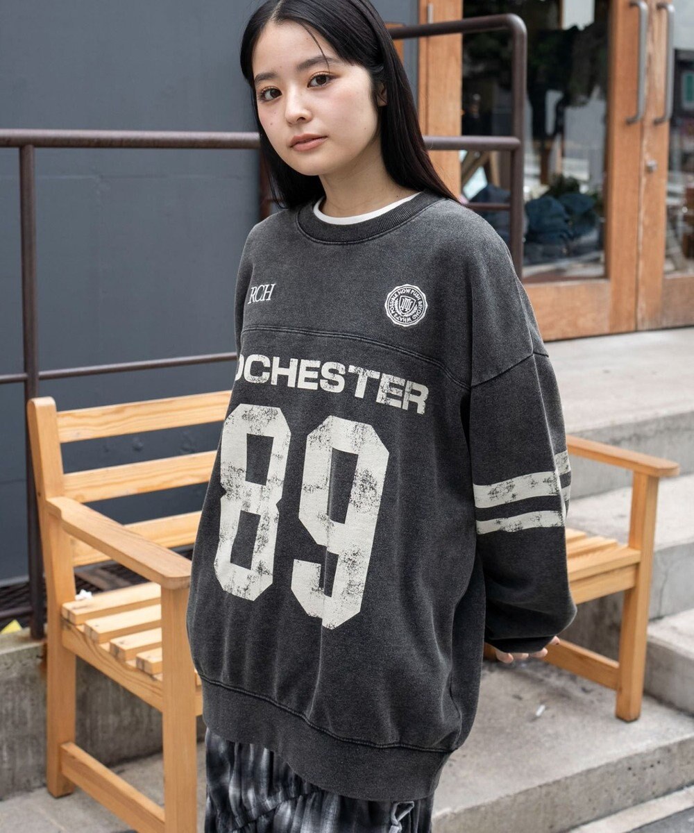 WEGO 【ユニセックス着用ITEM】ケミカルウォッシュナンバリングプルオーバー 